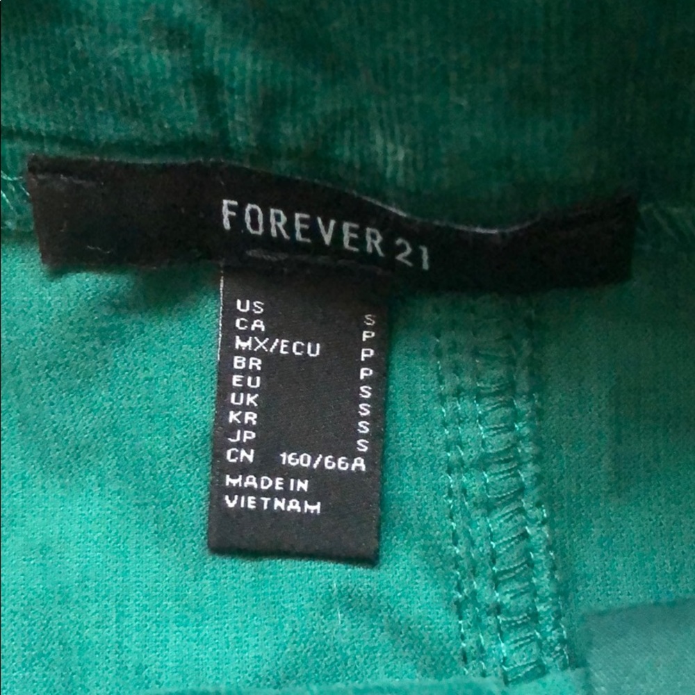 Forever 21 green suede paperbag skirt NWT - Picture 7 of 8